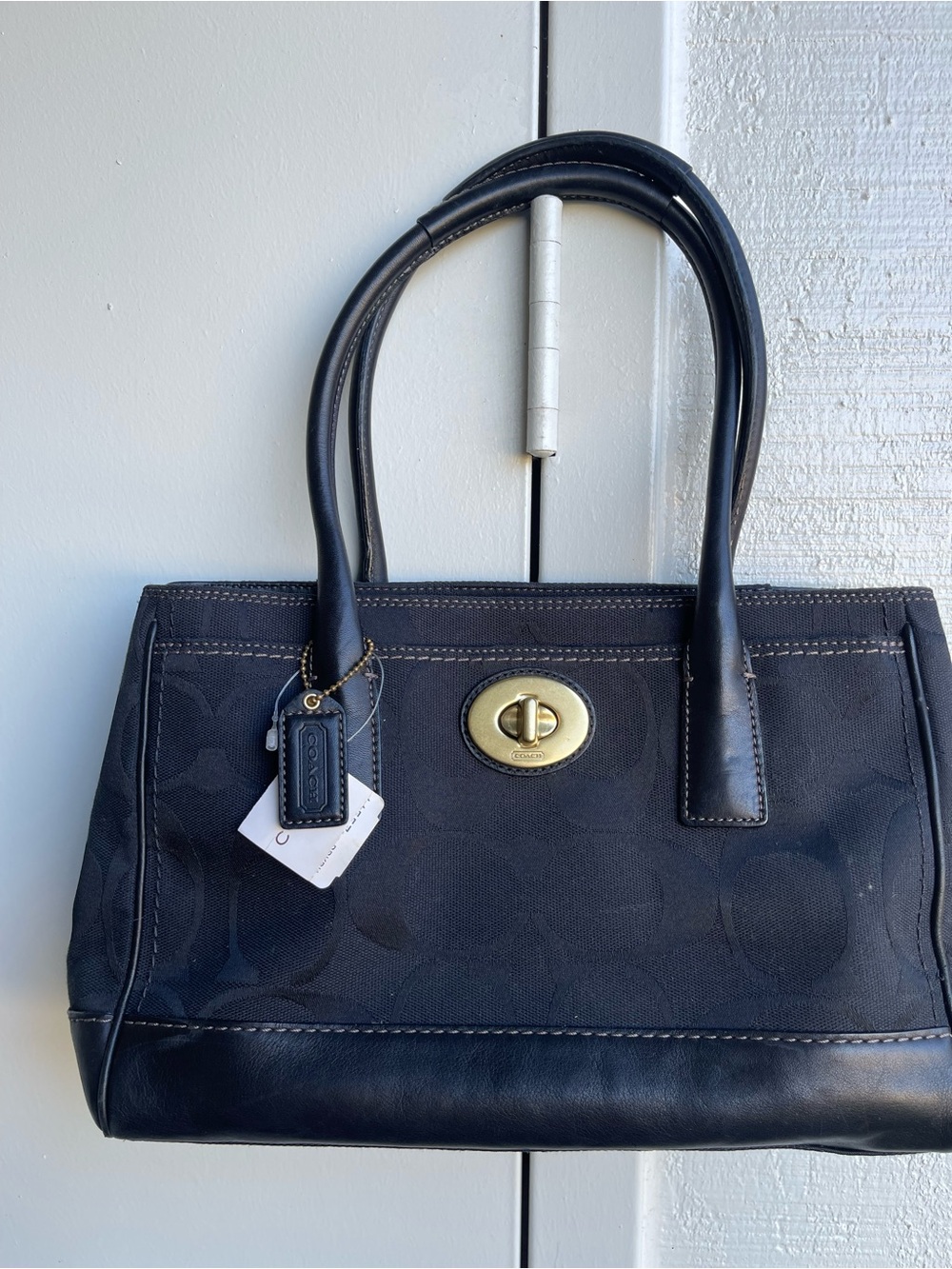 COACH Hampton Madeline Signature Jacquard & Leather Satchel